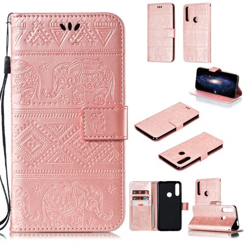 Etui en PU l'éléphant or rose pour votre Huawei P Smart Z/Y9 Prime 2019