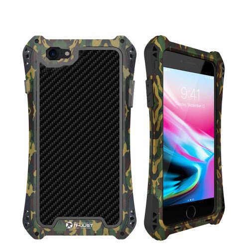 Coque en TPU Hybride complet en fibre de carbone antichoc noir/camoufage pour votre Apple iPhone 7/8