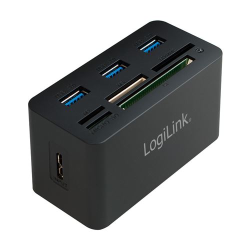 Logilink cr0042 Hub avec All in One Cardreader USB 3.0 (Micro SD/SD/MS/M2/CF) Noir