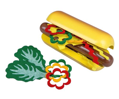 Happy People Jouet en bois pour hot dog 14x5 cm 15-pièces