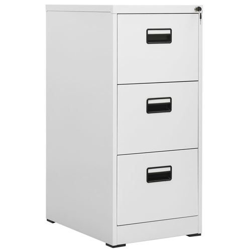 vidaXL Archiefkast met 3 lades 102,5 cm staal grijs