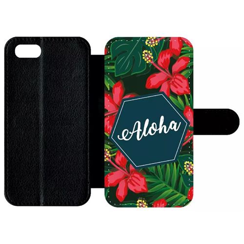 Etui À Rabat Apple Iphone 7 Aloha Tropical Fond Vert 2