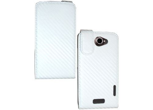 Etui aspect Carbone blanc pour Samsung Galaxy Ace 2 i8160