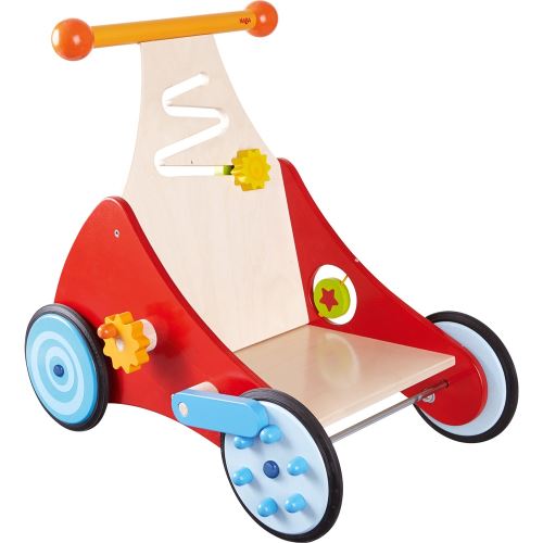 Haba bogie en bois rouge/bleu 49 cm