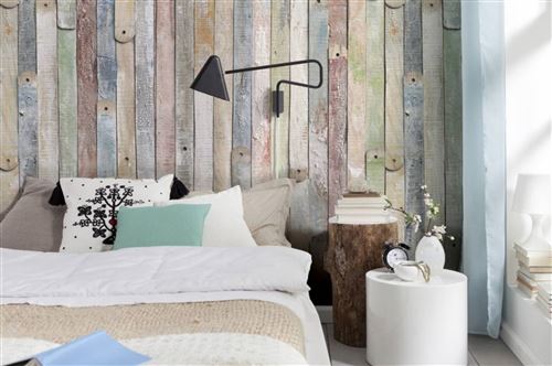 Komar Fototapete "Vintage Wood - Größe 184 x 254 cm" bedruckt glatt Wohnzimmer, Schlafzimmer