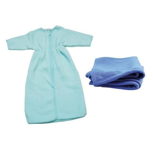 Domiva Gigoteuse + Plaid - 0-6 Mois - 70 X 80 Cm - Bebe Garcon - Bleu Turquoise Et Azur