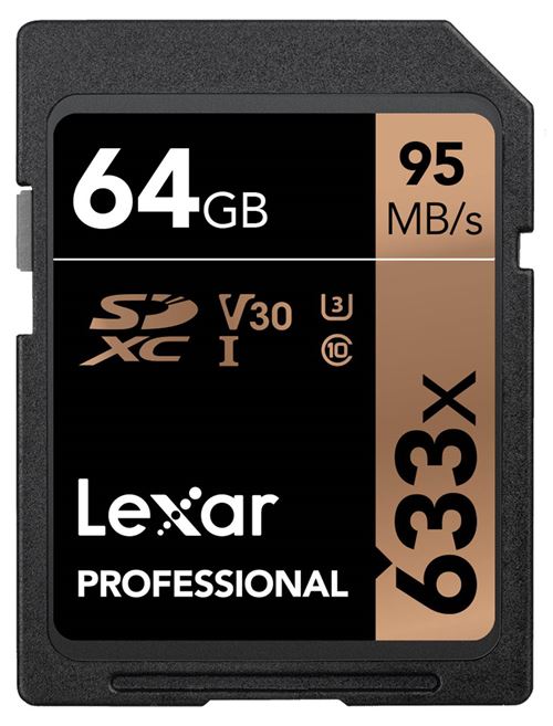 Lexar Professional - Carte mémoire flash - 64 Go - UHS-I U1 / Class10 - 633x - SDXC UHS-I