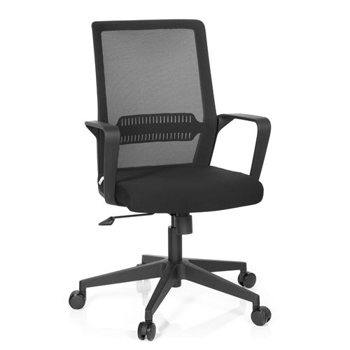 Chaise de bureau / Chaise pivotante PRESTON tissu maille noir hjh OFFICE