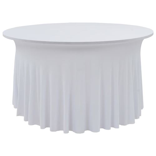 vidaXL Nappes élastiques de table avec jupon 2 pcs 120x74 cm Blanc