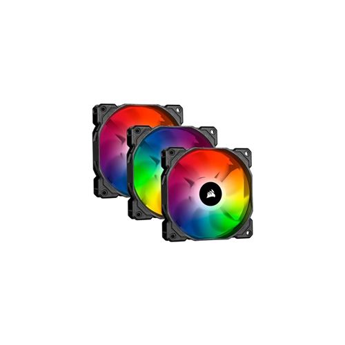 CORSAIR Ventilateur iCUE SP120 RGB PRO - Diametre 120 mm - LED RGB - Triple Pack avec Lighting Node CORE (CO-9050094-WW)