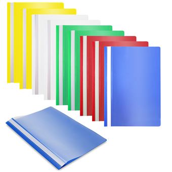 Lot De 12 Chemises à Clip Central – Format A4 – Plastique Résistant – 6 Couleurs – Pour Présentation Pro