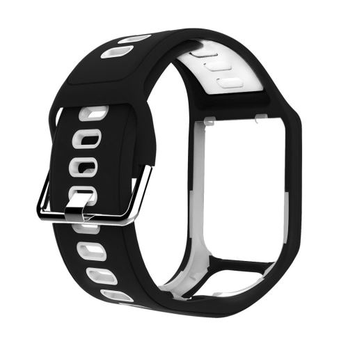 Bracelet de montre Compatible avec Tomtom Runner 2/3 Spark/3, Gel de silice - Noir