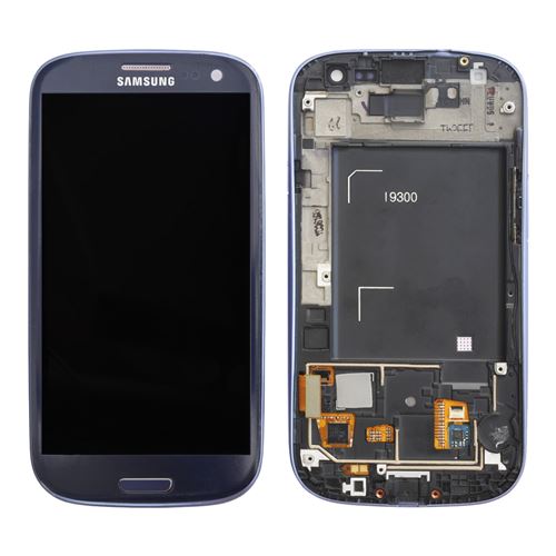 Ecran tactile + LCD bleu avec contour de remplacement pour Samsung Galaxy S3 (GT-i9305)