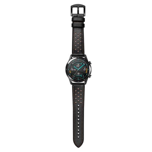 Generique Noir Bracelet De Montre Compatible Avec Huawei Watch Gt 2 46Mm, Cuir - Image 2