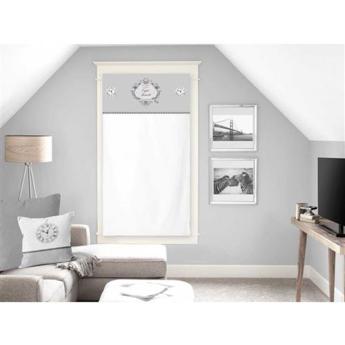 Brise bise en coton 60x120 cm ESPRIT DE FAMILLE blanc, par Soleil d'ocre