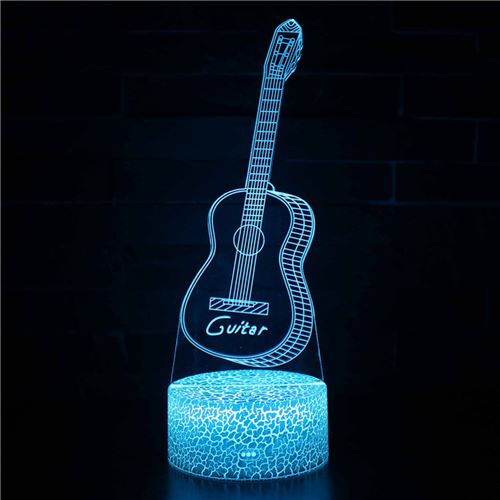 Lampe 3D Tactile Veilleuses Enfant 7 Couleurs avec Telecommande - Guitare #349