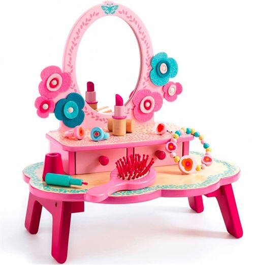 Djeco Rose Flora Coiffeuse Jeux Imitation Coquetteries