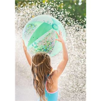 Moses ballon de plage Glitterconfetti 40 cm junior transparent/vert - Ballon  enfant - Achat & prix