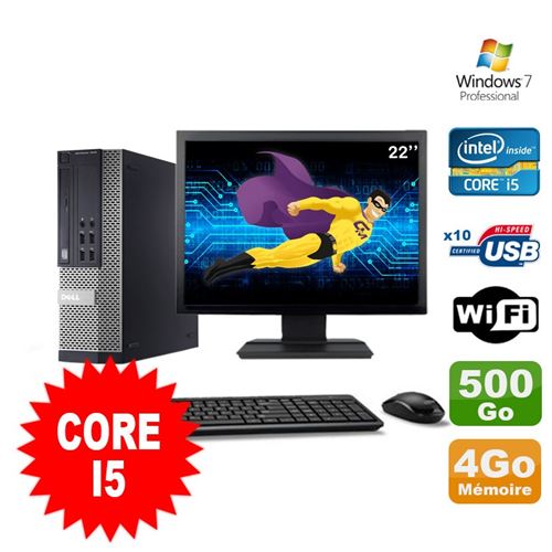 Pc dell optiplex 990 sff i5-2400 3.1ghz 4go 500go dvd wifi w7 ecran 22' État correct -  reconditionné disponible sur Fnac