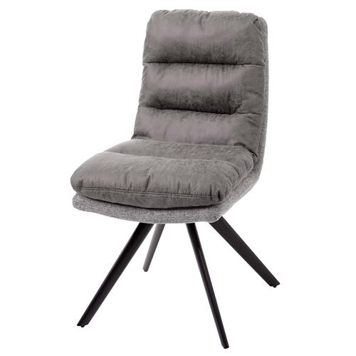 Chaise de salle à manger MENDLER HWC-G66 tissu gris clair gris