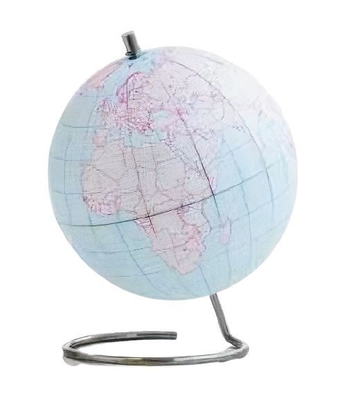 Suck UK globe terrestre DIY 30 x 24 cm acier inoxydable/papier bleu/rose