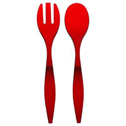 Couverts à Salade Wave 29cm Rouge
