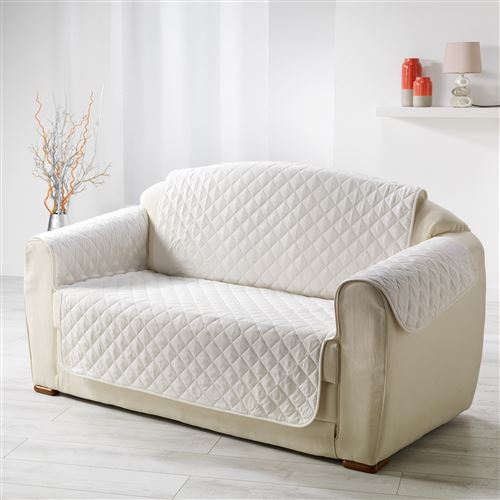 Protege canape matelasse 279 x 179 cm microfibre unie club Naturel