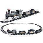 XINGGANG 22 Pièces Train de Noël Électrique avec Rails, Lumières, Sons & Accessoires - avec Boîte-Cadeau - Déco de Table, Décoration sous Le Sapin de Noël, Cadeau pour Enfants