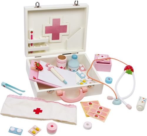 Valise de docteur et infirmiere en bois