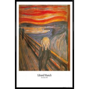 Poster Encadré: Edvard Munch - Le Cri, 1893 (91x61 cm), Cadre Plastique,  Noir, Poster/affiche encadré, Top Prix | fnac