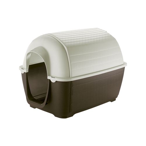 Ferplast Niche d'extérieur pour chiens KENNY MINI, habitat pour chiens en résine thermo-plastique, résistant aux chocs et rayons UV, système de drainage des liquides, grille pour l'aération, démontable pour le nettoyage, 40 x 66 x h 40 cm
