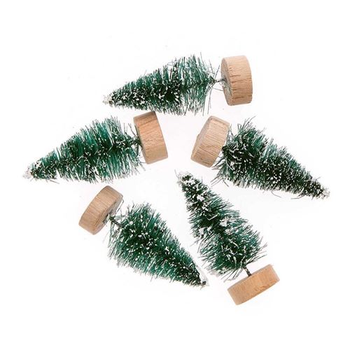 Lot de 5 sapins de Noël en bois vert 5 cm - Rico Design