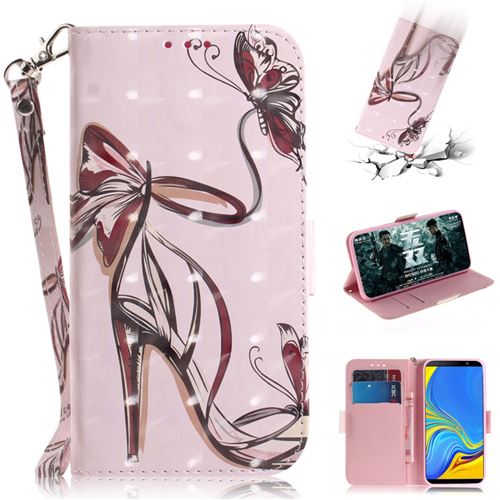 Etui en PU sandale à talon haut pour votre Samsung Galaxy A7 (2018)