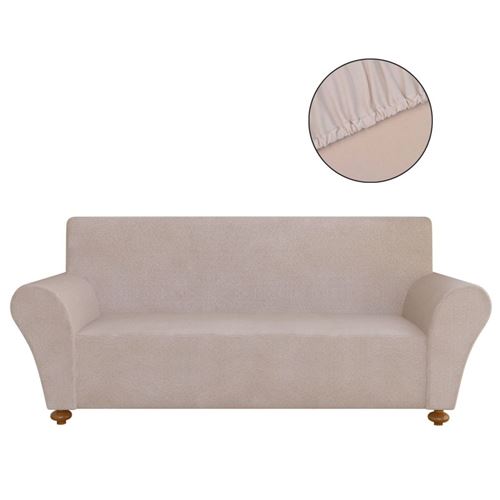 vidaXL housse de canapé en polyester jersey extensible beige