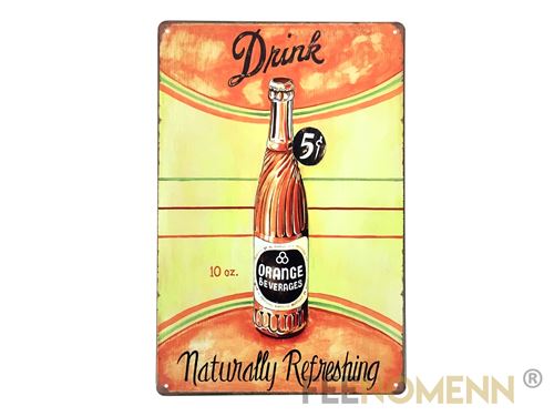 Plaque métal déco vintage - soda drink 5 cents (20x30cm)