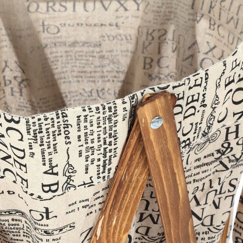 15 Sur 70 40 40cm Panier A Linge Pliable Avec Cadre En Bois