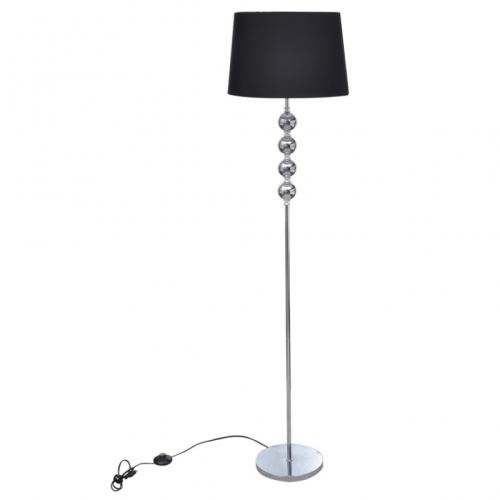 Lampe de sol à long pied avec 4 boules de décoration Noir