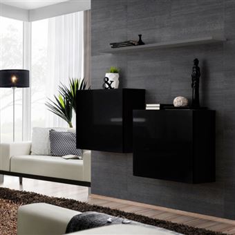 Lot de 2 Blocs & Étagère &quot;Switch SBI&quot; 130cm Noir & Gris - 1