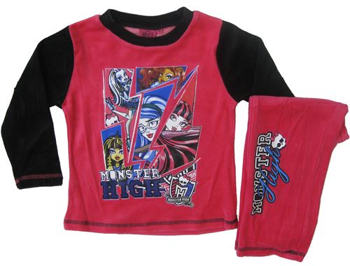 Monster High pyjama polaire fille rouge/noir