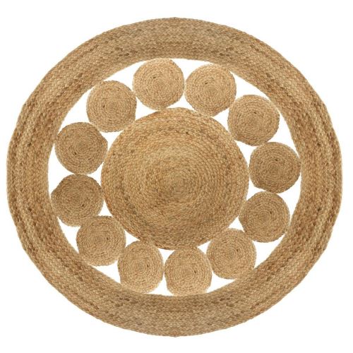 Tapis rond en jute ajouré D120