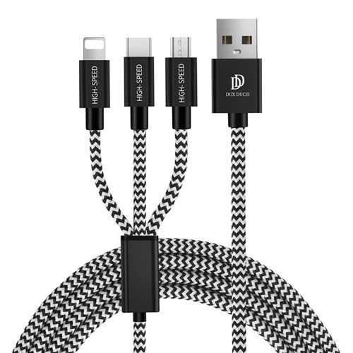 Dux Ducis K-ONE microUSB, Lightning, USB-C Cable - 2.4A, 1.2m