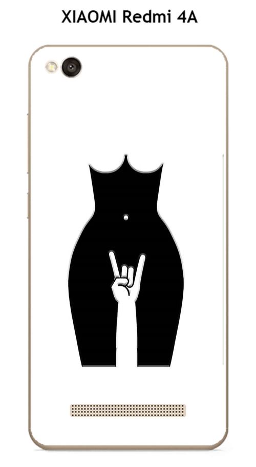 Coque XIAOMI Redmi 4A design Silhouette métal Rock fond blanc