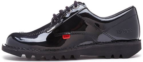 Kickers Kick Féminins Lo Classic Back to School Chaussures en Patent Noir 110688 [UK 6.5 EU 40]
