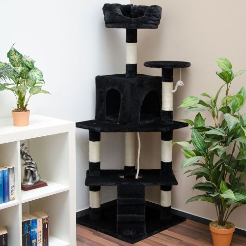 Arbre A Chat Griffoir Timo Taille Moyenne 150 Cm Sisal Naturel Arbre De Jeu Et Escalade Noir Paniers Et Mobilier Pour Chat Achat Prix Fnac