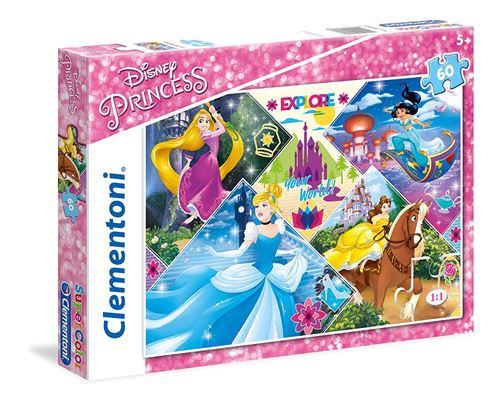 Clementoni - 26980 - Supercolor Puzzle - Princess - 60 Pièces - Disney
