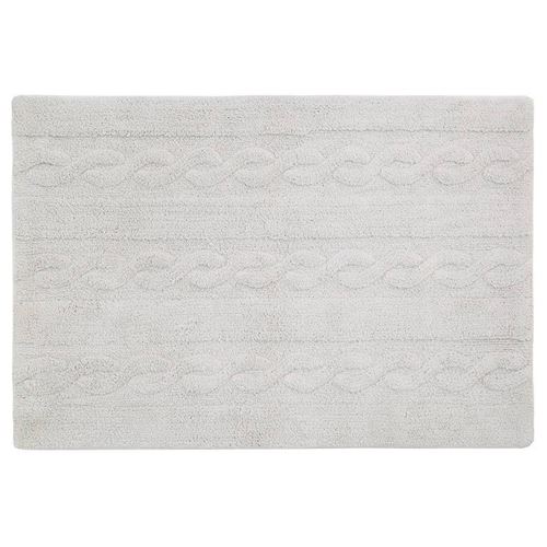 Tapis coton motif tresse - gris - 120 x 80 - Lorena Canals