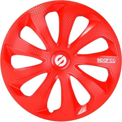 Sparco Enjoliveurs Sicilia 14 pouces ABS rouge lot de 4