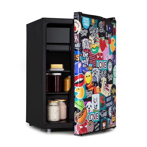 Klarstein Cool Vibe 70+ - Mini réfrigérateur 70 litres, freezer, 42 dB, classe A+ - Noir