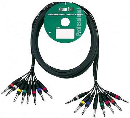Adam Hall Câble multicore 8 x jack stéréo vers 8 x jack stéréo 6,3 mm Longueur 3 m