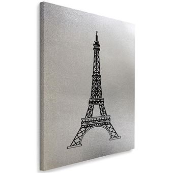 Tableau Moderne Imprime Sur Toile Image Cadre Deco Canevas Tour Eiffel Dessin 1 40x60 Achat Prix Fnac